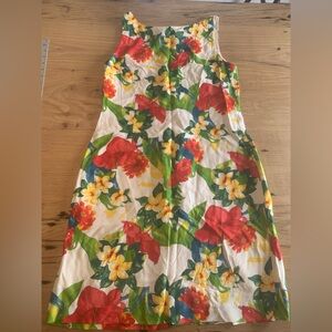 Jessica Howard Tropical Sleeveless  Sheathe Dress White Red Green Women’s 12 Pre